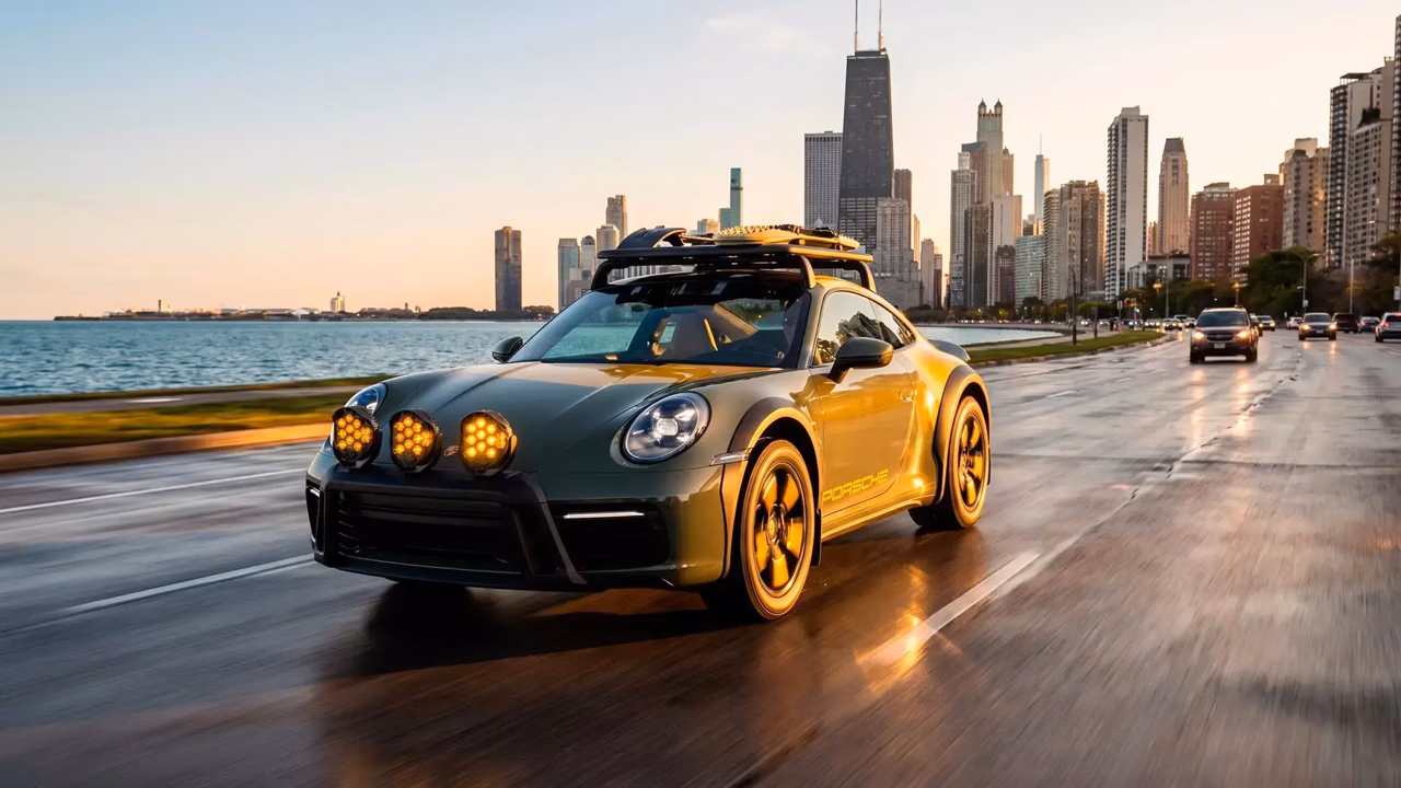 Тюнеры превратили Porsche 911 во внедорожник Urban Safari с прожекторами и топором