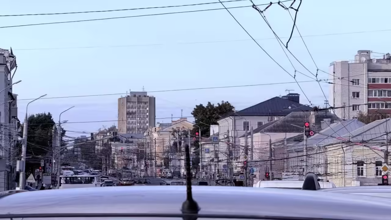 Пробка на Зареченском мосту в Туле из-за светофоров