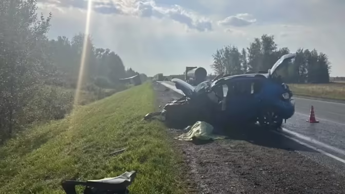 В Омской области в ДТП погибла водитель, ее дети в больнице