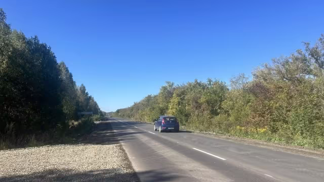Обновлен участок дороги на подъезде к Кузнецку с западной стороны