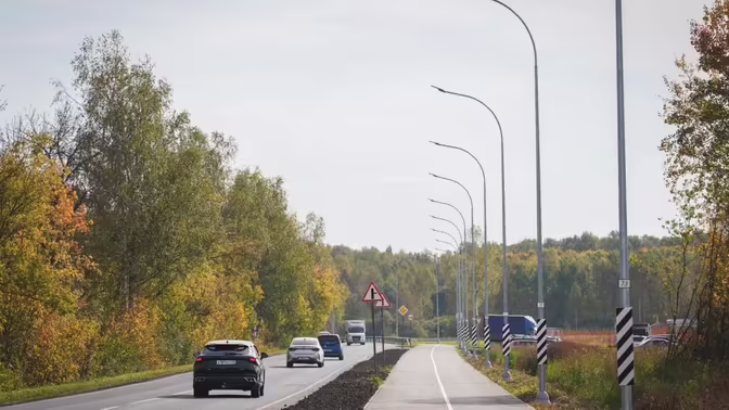 Устройство новой велодорожки завершается в поселке Новое Доскино