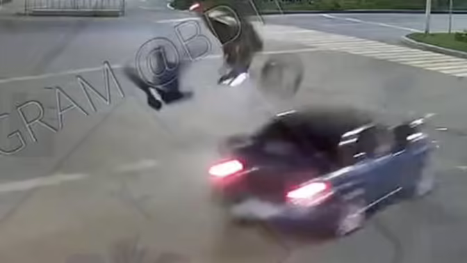 В Башкирии байкер перевернулся в момент серьезной аварии