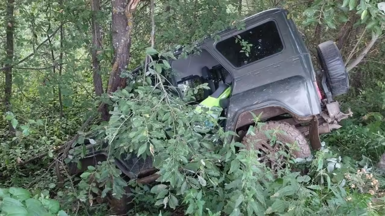 В Тужинском районе автомобиль вылетел с дороги и врезался в дерево