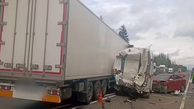 Под Новгородом в ДТП с четырьмя машинами погиб водитель и пострадала пассажирка