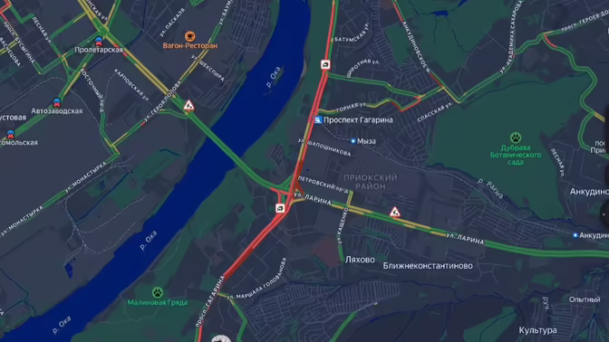 На проспекте Гагарина в Нижнем Новгороде образовалась пробка