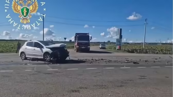 ДТП с участием автобуса произошло в Алексеевском районе Татарстана