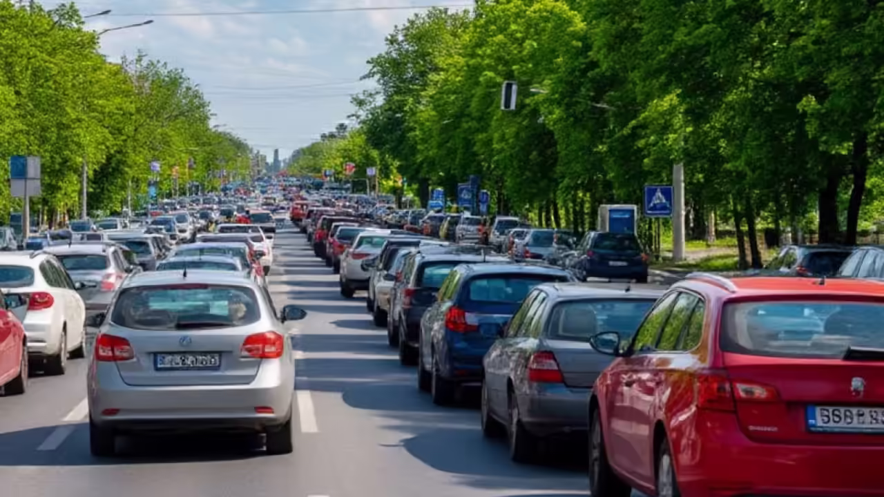 У Крымского моста многокилометровые пробки