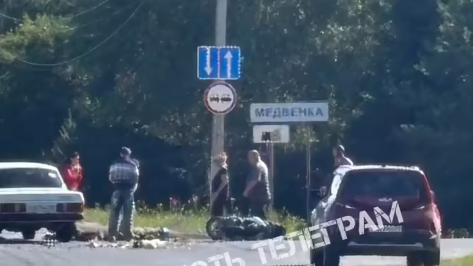 На Веневском шоссе авария с участием мотоциклиста
