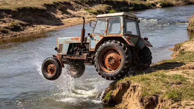 В Бурятии водитель трактора утонул после съезда в реку