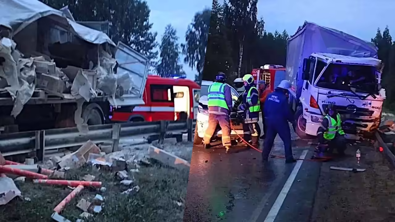 Под Петрозаводском произошло массовое ДТП с участием трех фур и легковушки