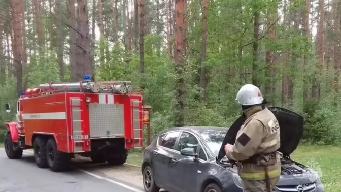 В Радовище Хотынецкого района загорелся "Ниссан"