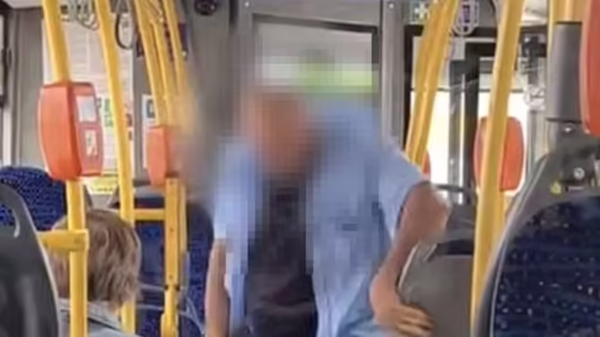 В Шушарах на видео попало начало конфликта пассажира и водителя автобуса