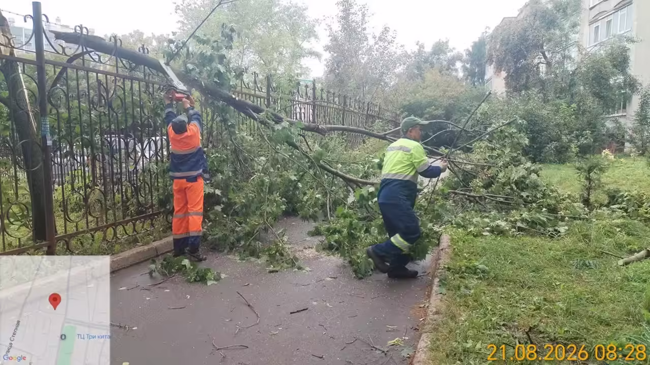 Коммунальные службы Ижевска очищают город после ночного урагана