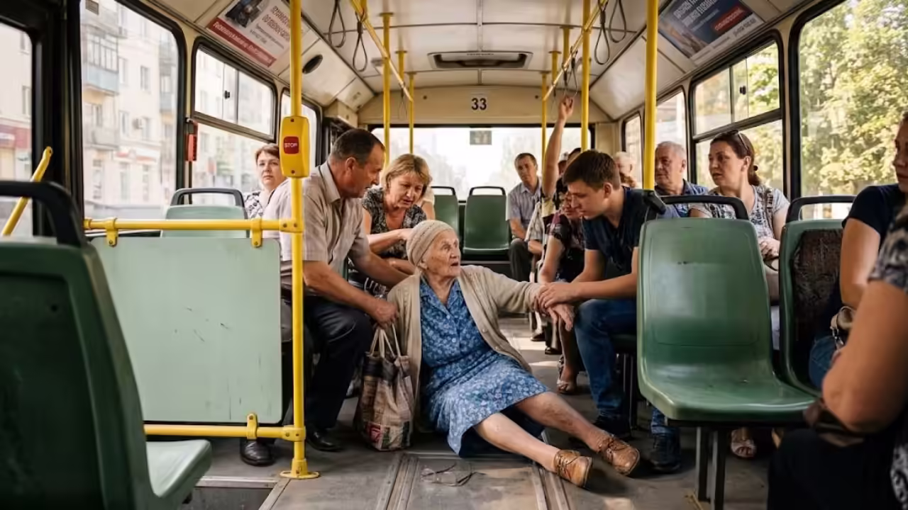 В Липецке 89-летняя пассажирка пострадала при резком торможении автобуса
