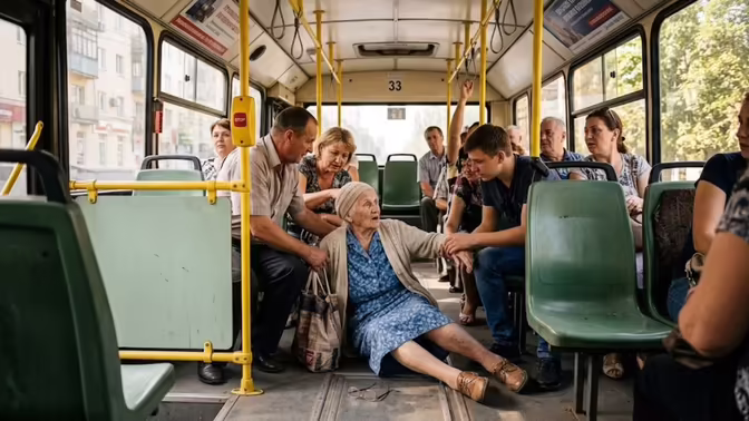 В Липецке 89-летняя пассажирка пострадала при резком торможении автобуса