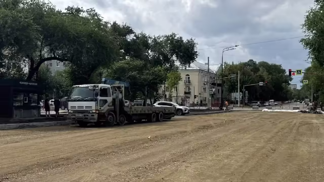 В Благовещенске завершили ремонт участка Театральной