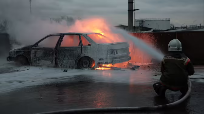 Хулиган случайно сжег 6 автомобилей в подмосковном городе