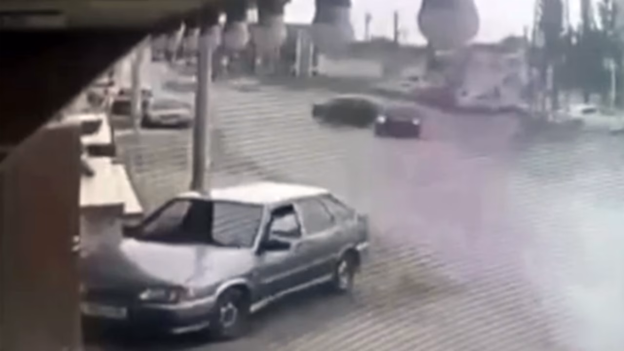 В Дагестане на видео сняли столкновение машин