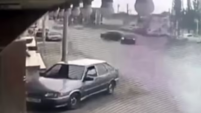 В Дагестане на видео сняли столкновение машин