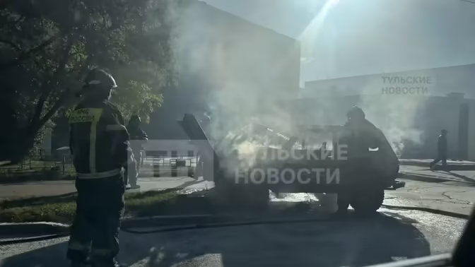 В Туле загорелась "Нива" возле заправки
